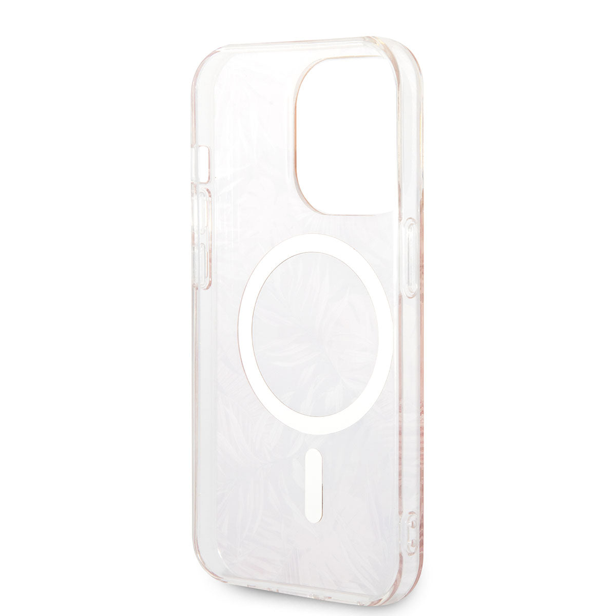 iPhone 14 Pro Max Kılıf GUESS M-safe Şarj Özellikli Yaprak Desenli M-safe Şarj Kablolu Kılıf