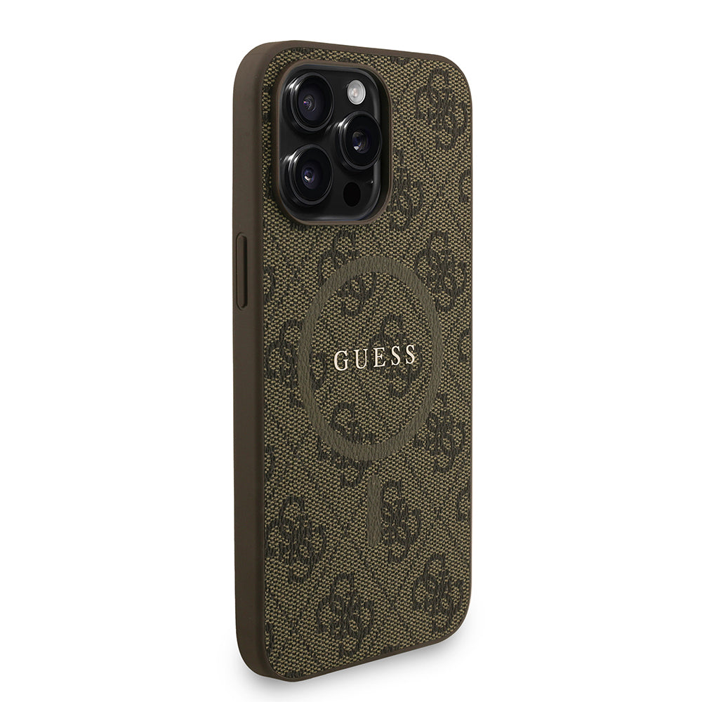 iPhone 14 Pro Max Kılıf Guess orijinal Lisanslı M-safe Şarj Özellikli PU Deri Bilek Askı İpli Yazı Logolu Kılıf