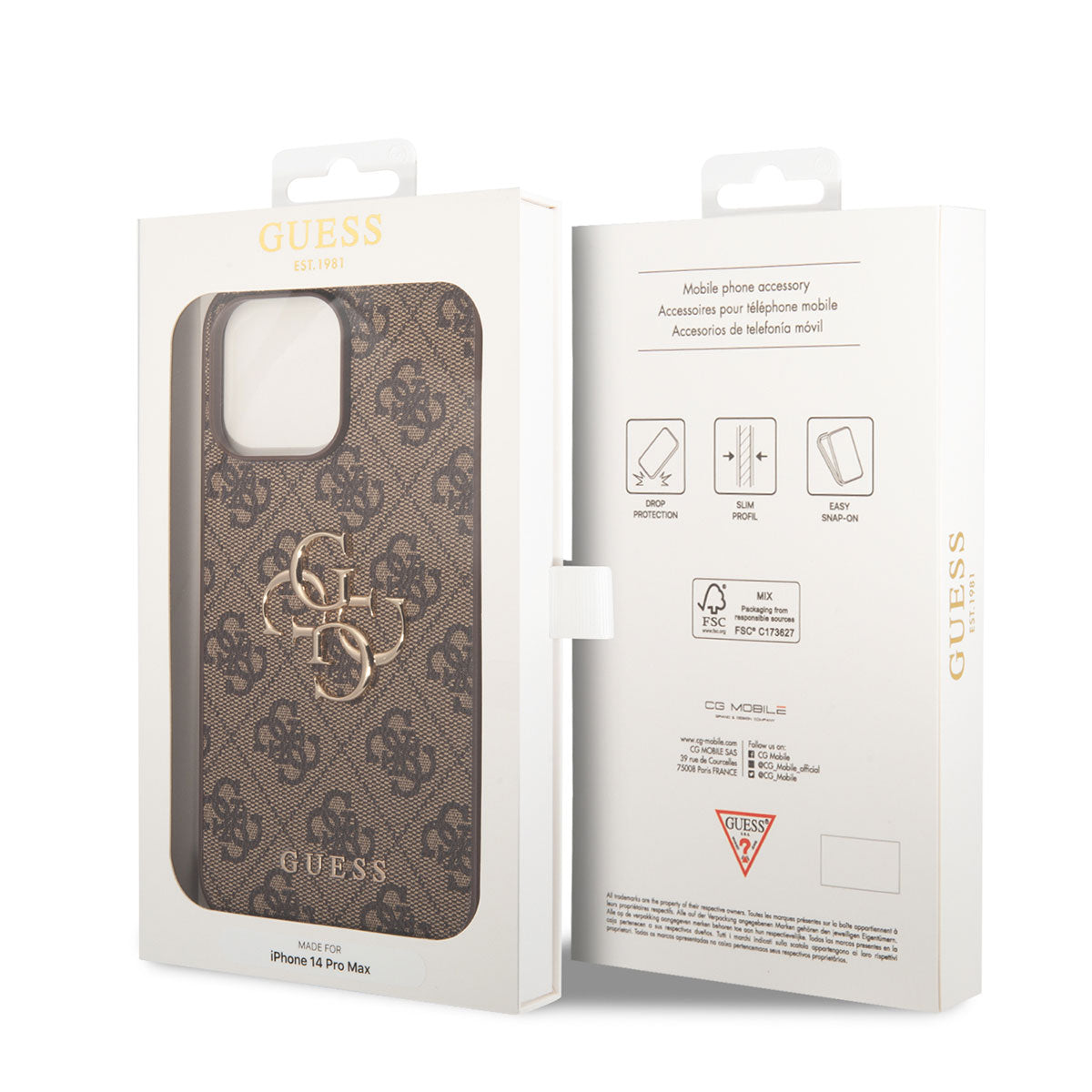 iPhone 14 Pro Max Kılıf GUESS PU Deri Büyük Metal Logo Dizaynlı Kılıf
