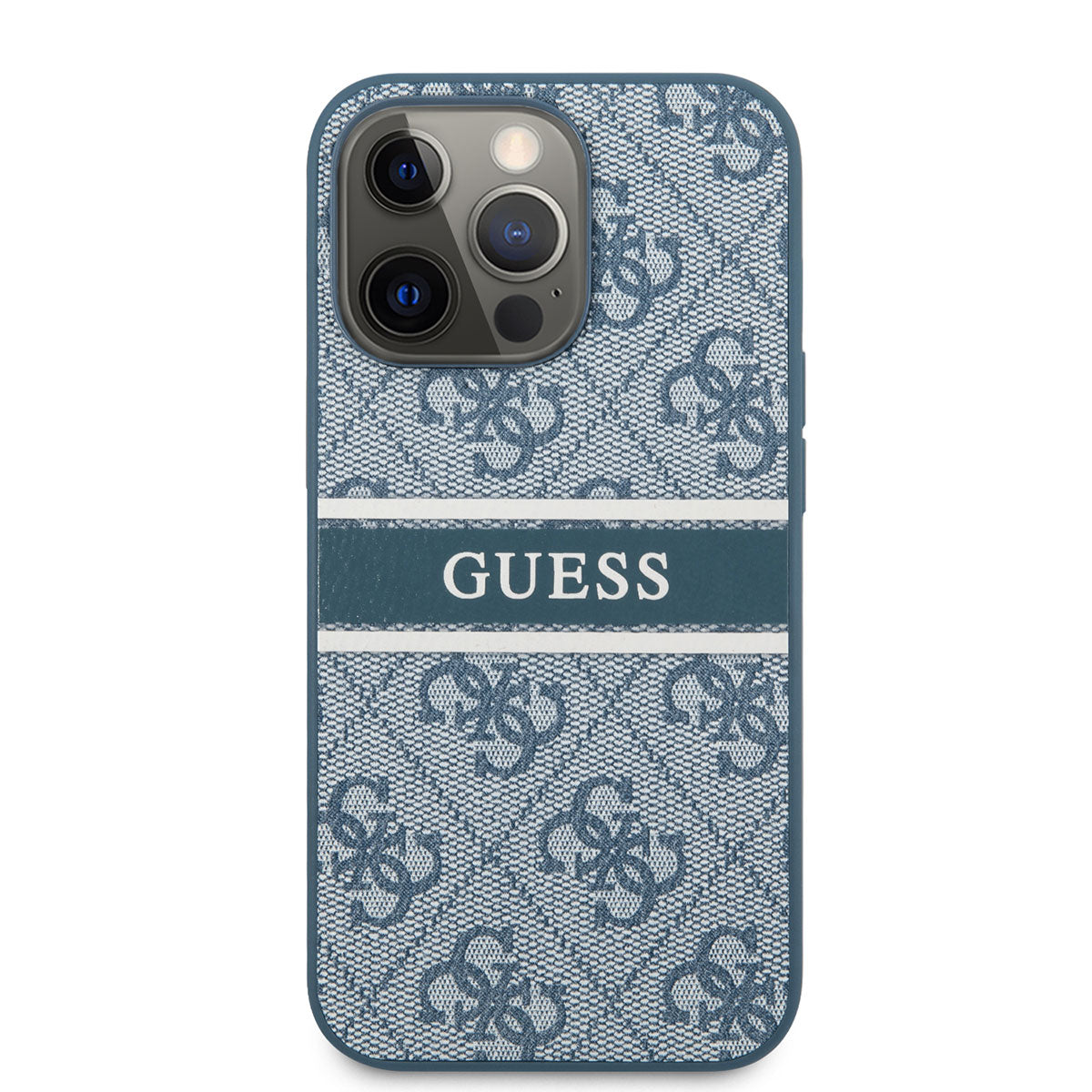 iPhone 14 Pro Max Kılıf GUESS PU Deri Çizgili Logo Dizaynlı Kılıf