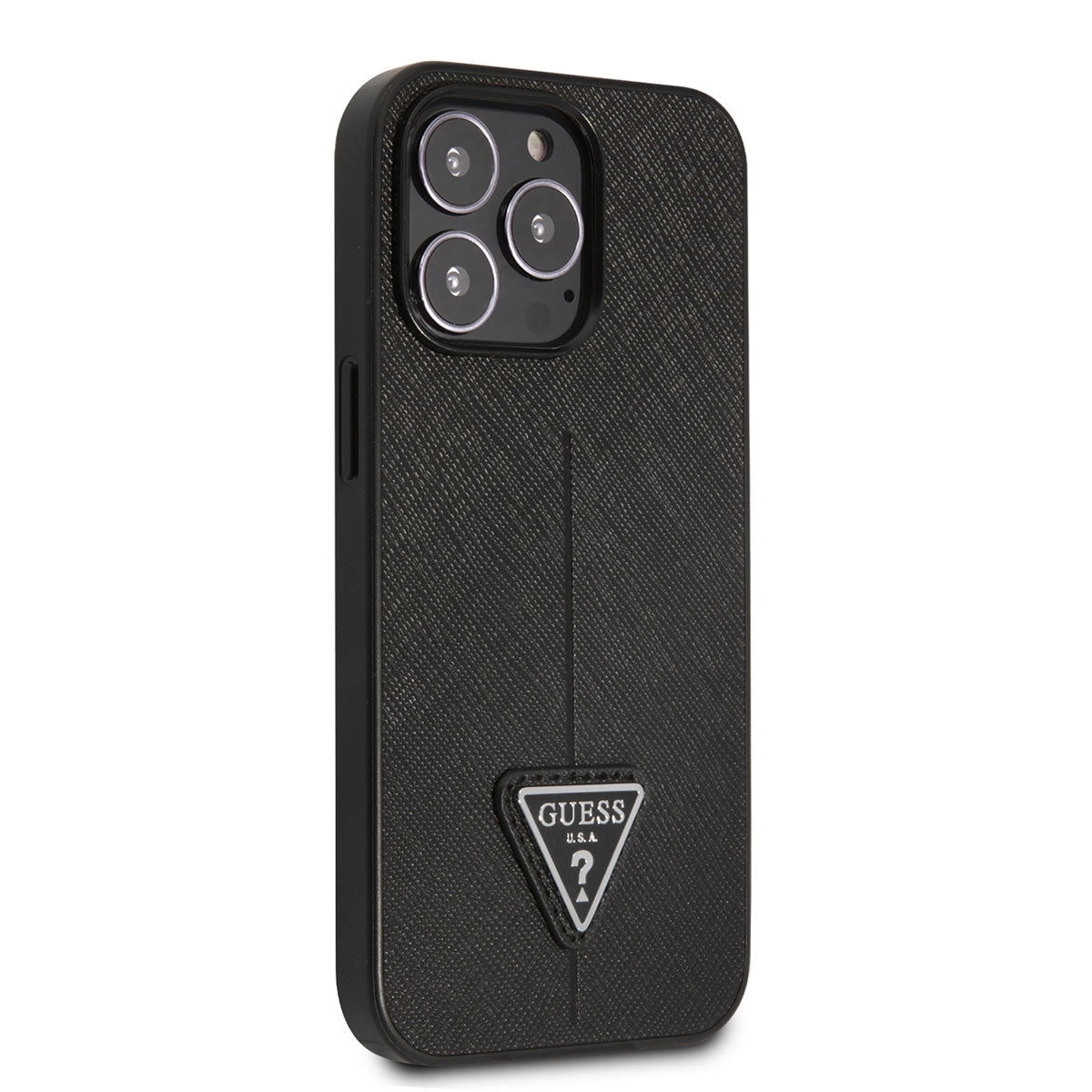 iPhone 14 Pro Max Kılıf GUESS PU Safran Deri Üçgen Logo Dizayn Kılıf