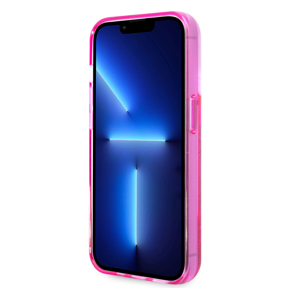 iPhone 14 Pro Max Kılıf GUESS Transparan Sıvılı Simli Dizayn Kılıf