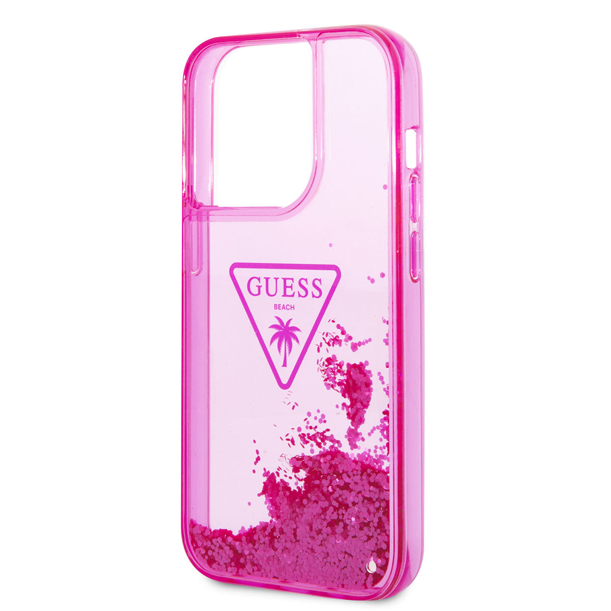 iPhone 14 Pro Max Kılıf GUESS Transparan Sıvılı Simli Dizayn Kılıf