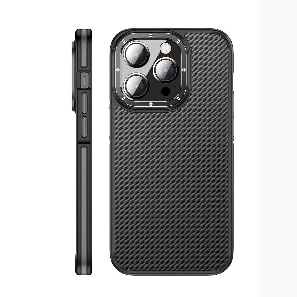 iPhone 14 Pro Max Kılıf Karbon Fiber Görünümlü Wlons Marin Kılıf