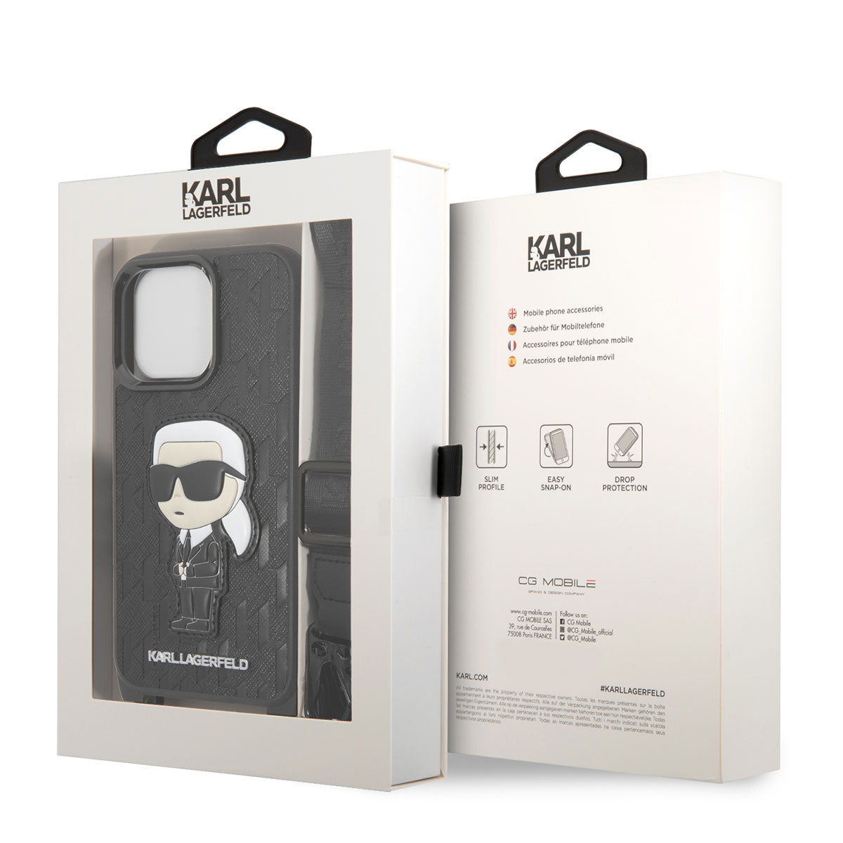 iPhone 14 Pro Max Kılıf Karl Lagerfeld Boyun Askılı Karl Dizayn Kılıf