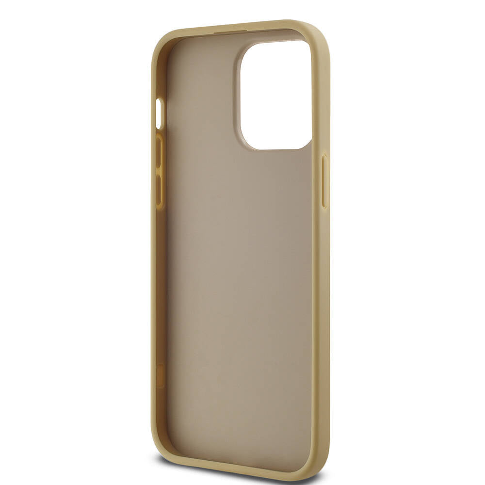 iPhone 14 Pro Max Kılıf Karl Lagerfeld orijinal Lisanslı 3D KL Yazılı Tüylü Arka Yüzey Saffiano Rhinestones Kılıf