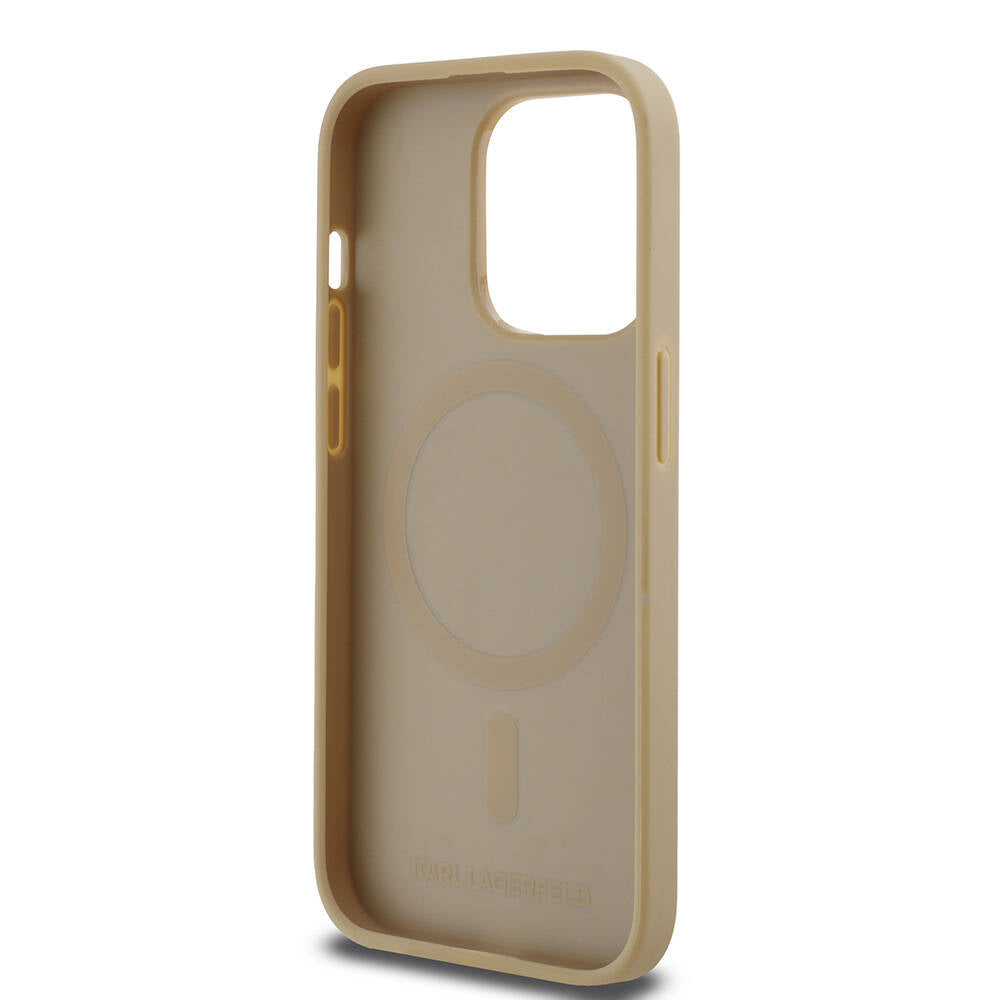 iPhone 14 Pro Max Kılıf Karl Lagerfeld orijinal Lisanslı M-safe Şarj Özellikli KL Yazılı Hot Stamp Kılıf