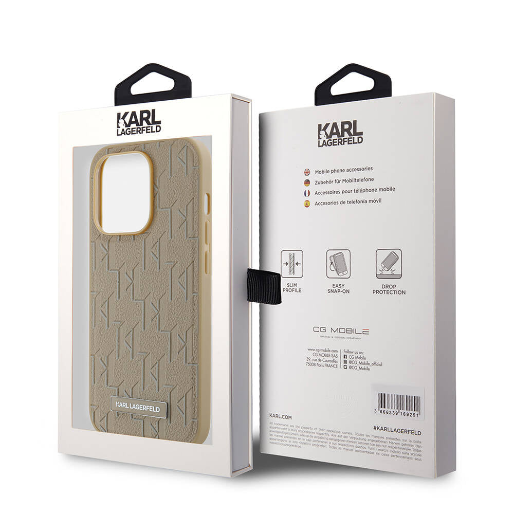 iPhone 14 Pro Max Kılıf Karl Lagerfeld orijinal Lisanslı M-safe Şarj Özellikli KL Yazılı Hot Stamp Kılıf