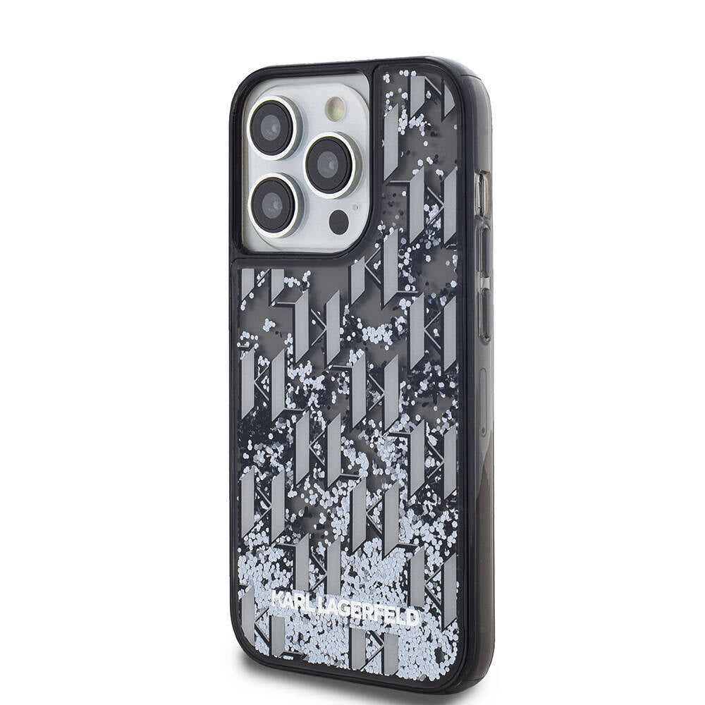 iPhone 14 Pro Max Kılıf Karl Lagerfeld orijinal Lisanslı Simli KL Yazılı Monogram Gradıent Kılıf