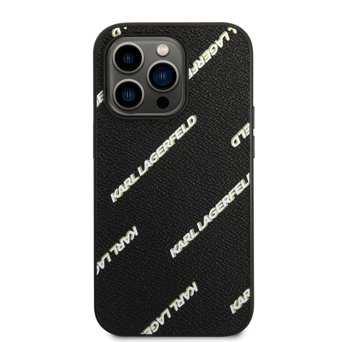 iPhone 14 Pro Max Kılıf Karl Lagerfeld PU Suni Deri Logolu Dizayn Kılıf