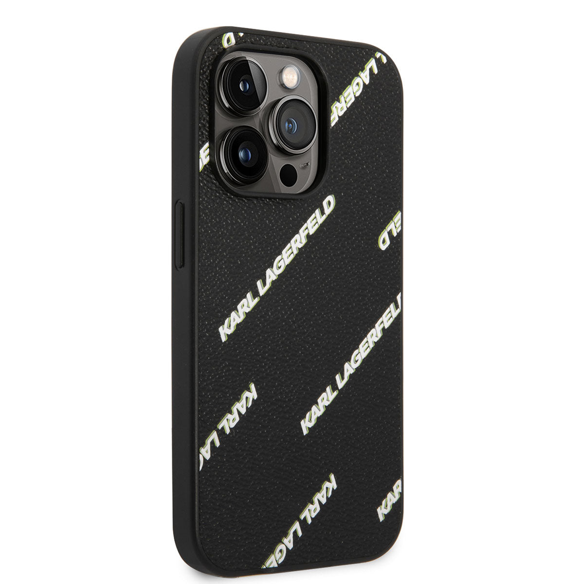 iPhone 14 Pro Max Kılıf Karl Lagerfeld PU Suni Deri Logolu Dizayn Kılıf