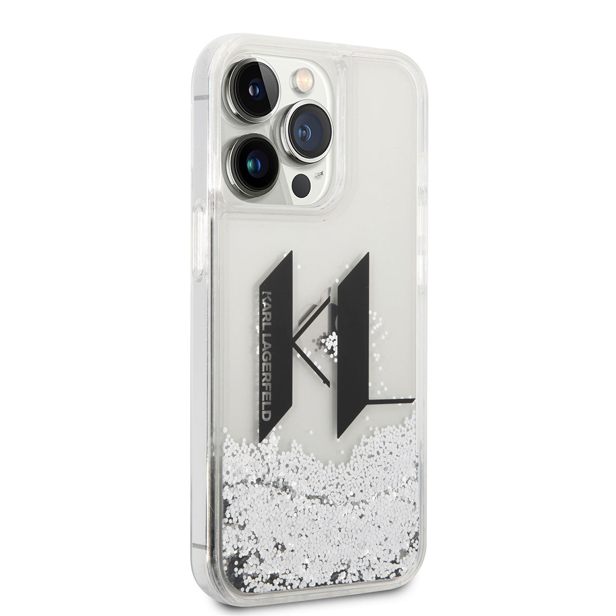 iPhone 14 Pro Max Kılıf Karl Lagerfeld Sıvılı Simli Dizayn Kılıf