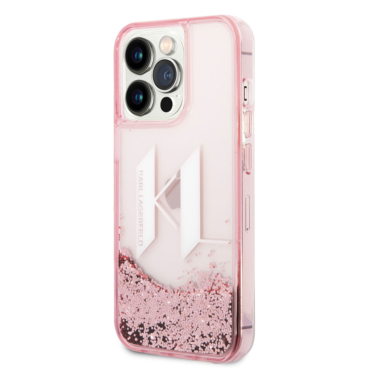 iPhone 14 Pro Max Kılıf Karl Lagerfeld Sıvılı Simli Dizayn Kılıf