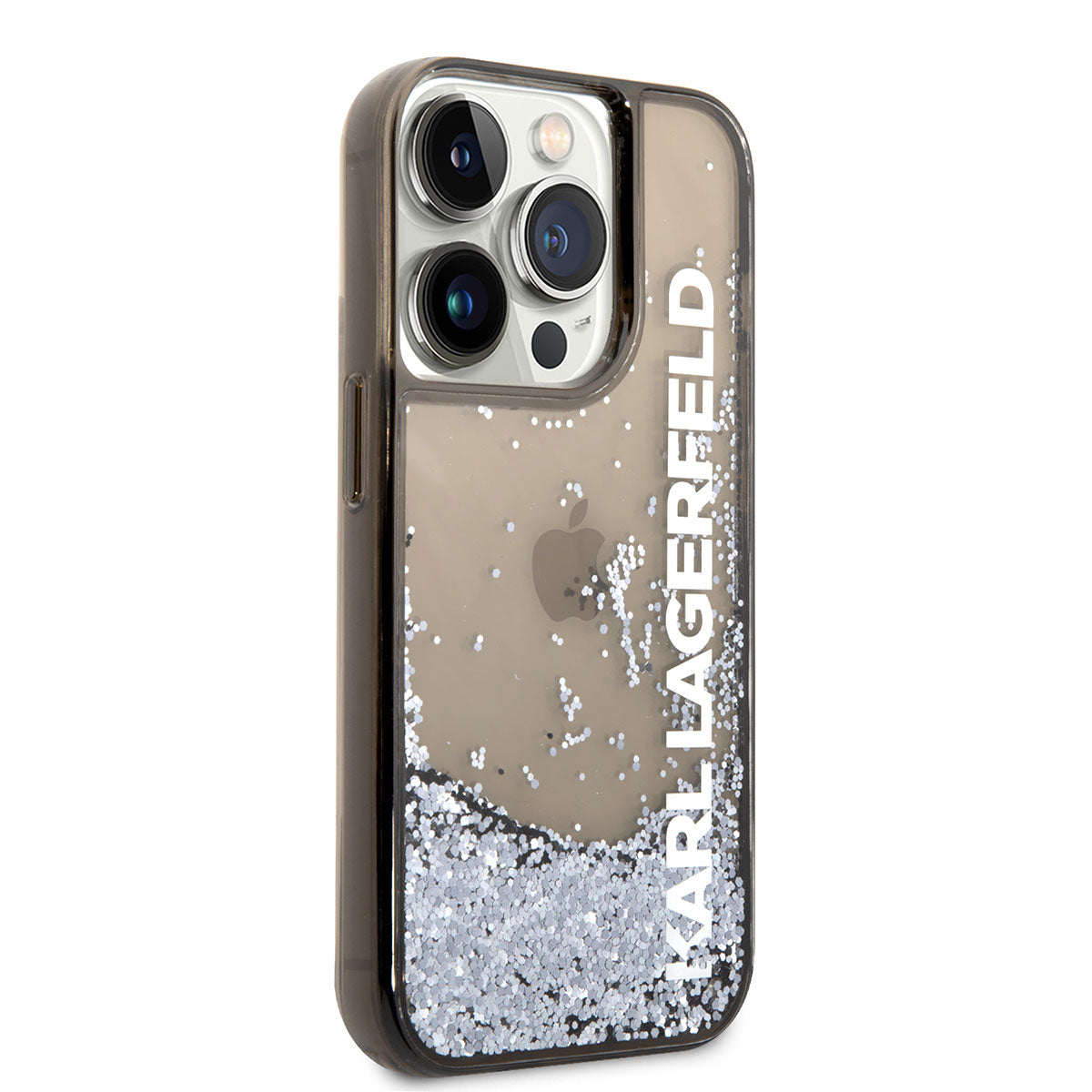 iPhone 14 Pro Max Kılıf Karl Lagerfeld Sıvılı Simli Elong Dizayn Kılıf
