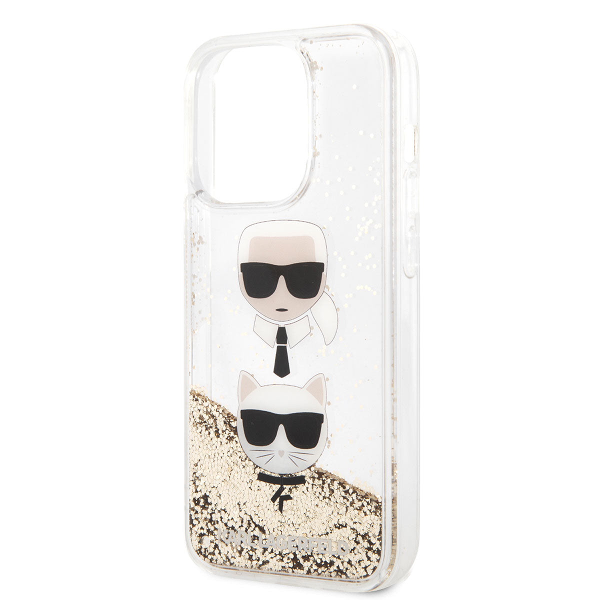 iPhone 14 Pro Max Kılıf Karl Lagerfeld Sıvılı Simli K&C Head Dizayn Kılıf