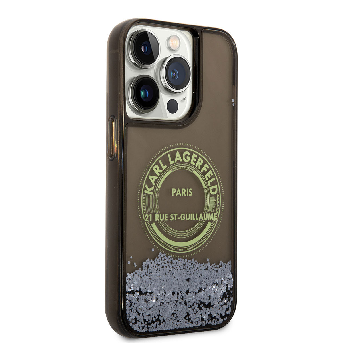iPhone 14 Pro Max Kılıf Karl Lagerfeld Sıvılı Simli RSG Dizayn Kılıf