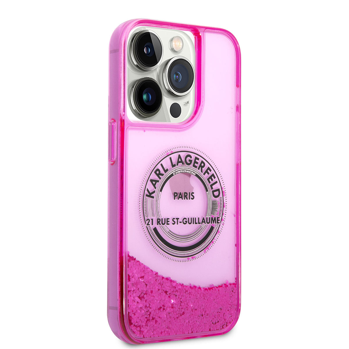 iPhone 14 Pro Max Kılıf Karl Lagerfeld Sıvılı Simli RSG Dizayn Kılıf