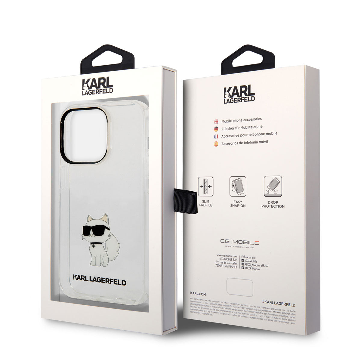 iPhone 14 Pro Max Kılıf Karl Lagerfeld Transparan Choupette Dizayn Kılıf