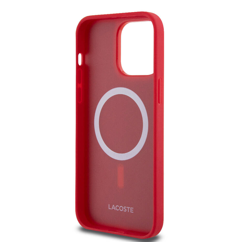 iPhone 14 Pro Max Kılıf Lacoste Orijinal Lisanslı PU Pike Desenli Arka Yüzey İkonik Timsah Dokuma Logolu Kılıf