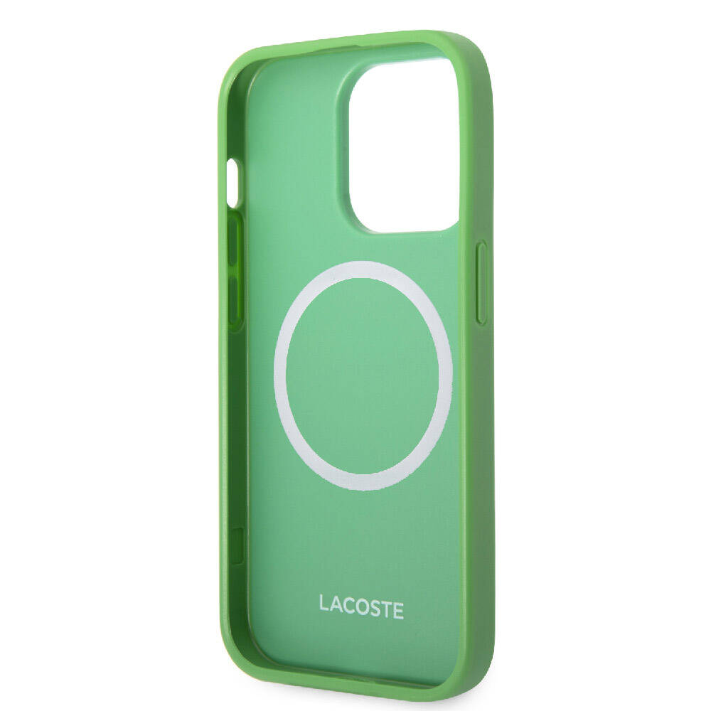 iPhone 14 Pro Max Kılıf Lacoste Orijinal Lisanslı PU Pike Desenli Arka Yüzey İkonik Timsah Dokuma Logolu Kılıf