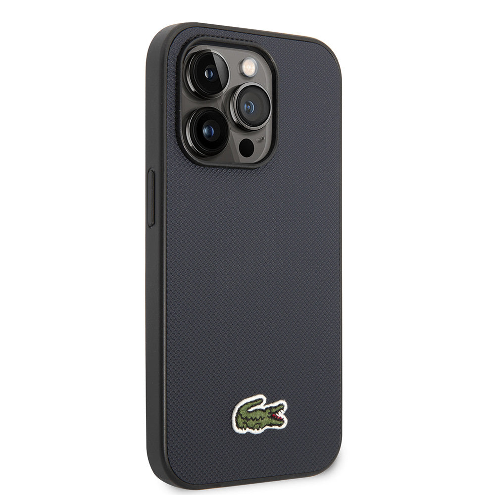 iPhone 14 Pro Max Kılıf Lacoste Orijinal Lisanslı PU Pike Desenli Arka Yüzey İkonik Timsah Dokuma Logolu Kılıf