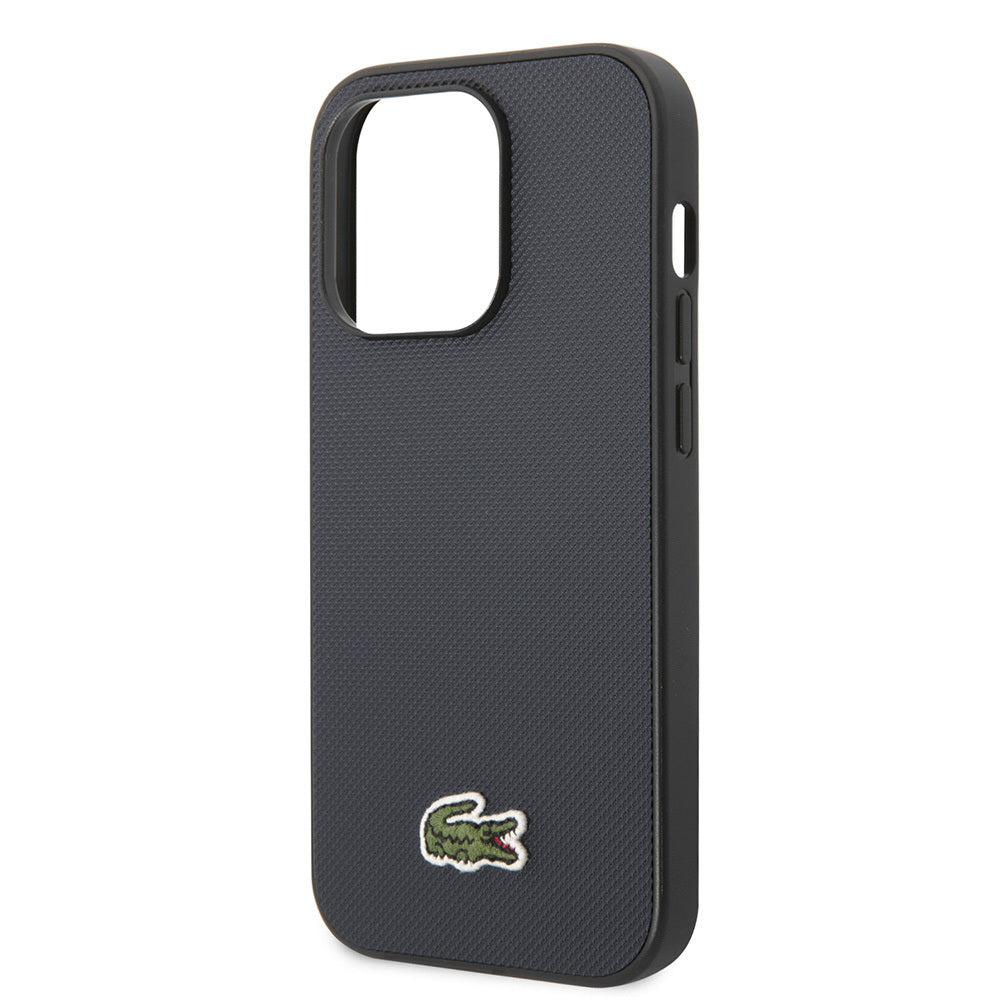 iPhone 14 Pro Max Kılıf Lacoste Orijinal Lisanslı PU Pike Desenli Arka Yüzey İkonik Timsah Dokuma Logolu Kılıf