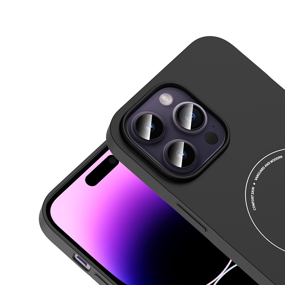 iPhone 14 Pro Max Kılıf M-Safe Şarj Özellikli Kamera Korumalı Zore Elio Sert PC Kılıf