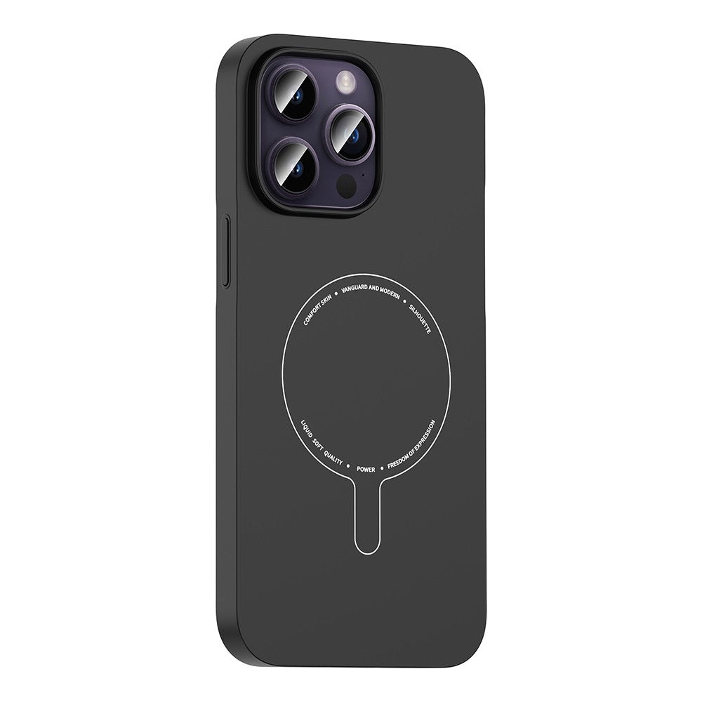 iPhone 14 Pro Max Kılıf M-Safe Şarj Özellikli Kamera Korumalı Zore Elio Sert PC Kılıf