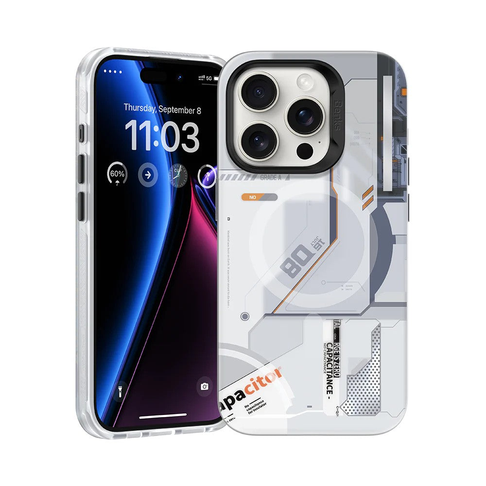 iPhone 14 Pro Max Kılıf M-safe Şarj Özellikli Mekanik Tasarımlı Benks Perspective Serisi Kılıf