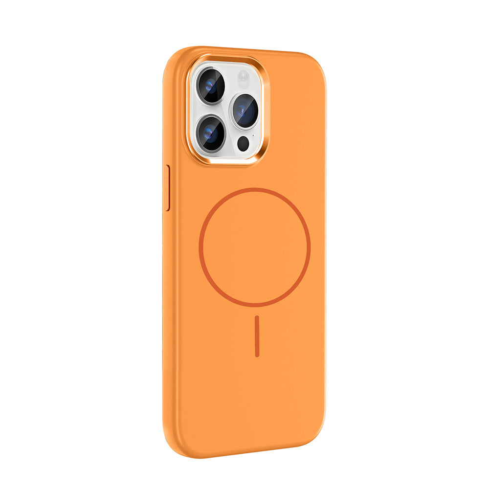 iPhone 14 Pro Max Kılıf M-Safe Şarj Özellikli Metal Kamera Çerçeveli Zore Edi Silikon Kılıf