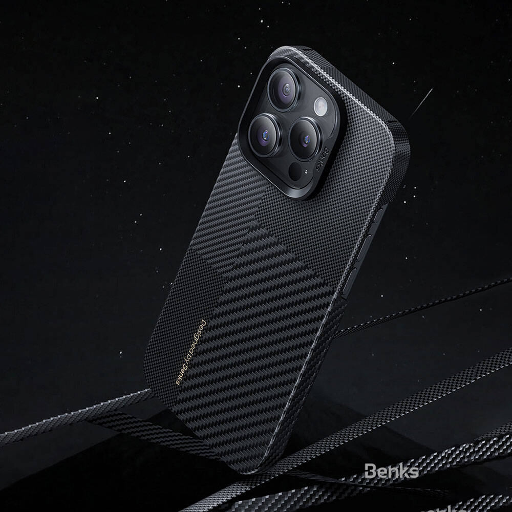 iPhone 14 Pro Max Kılıf M-safe Şarj Özellikli Karbon Fiber Benks Montage ArmorAir Kevlar Kılıf