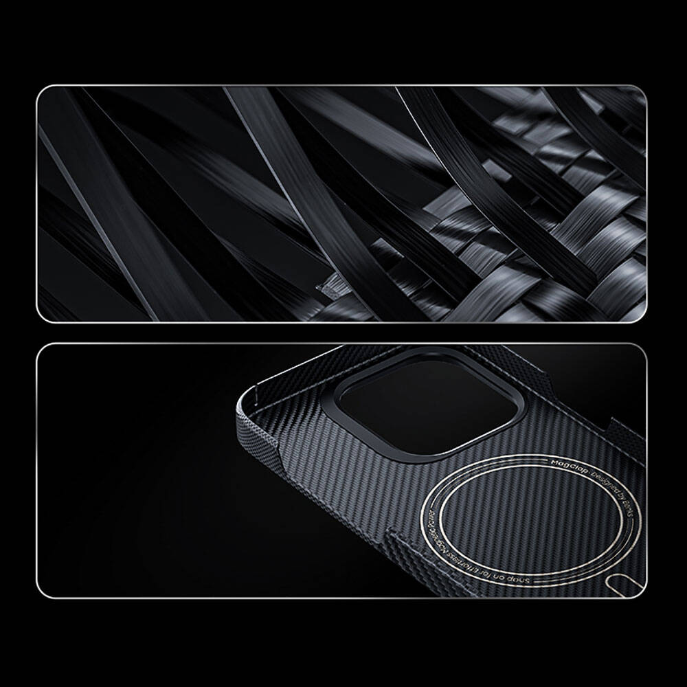 iPhone 14 Pro Max Kılıf M-safe Şarj Özellikli Karbon Fiber Benks Montage ArmorAir Kevlar Kılıf