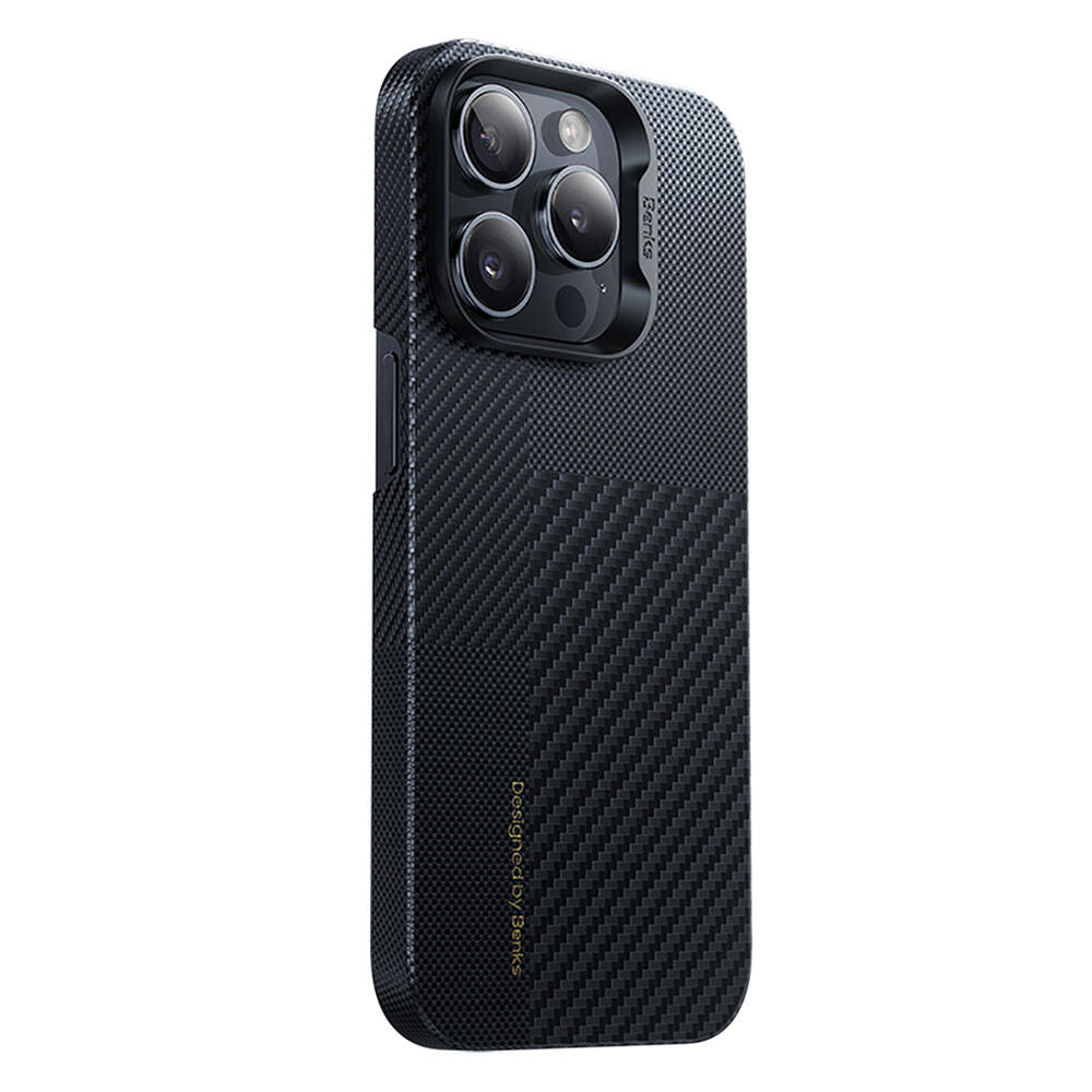 iPhone 14 Pro Max Kılıf M-safe Şarj Özellikli Karbon Fiber Benks Montage ArmorAir Kevlar Kılıf