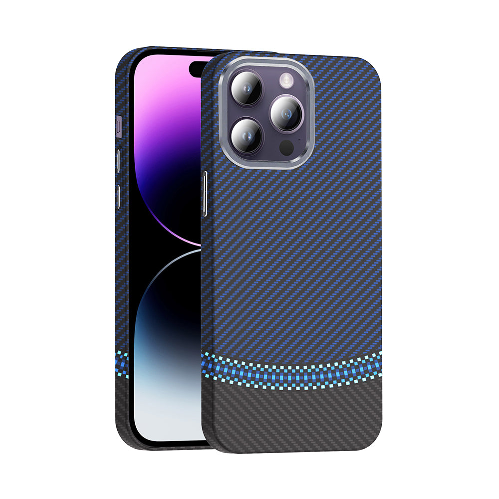 iPhone 14 Pro Max Kılıf M-safe Şarj Özellikli Karbon Fiber Görünümlü Zore Gros Kılıf