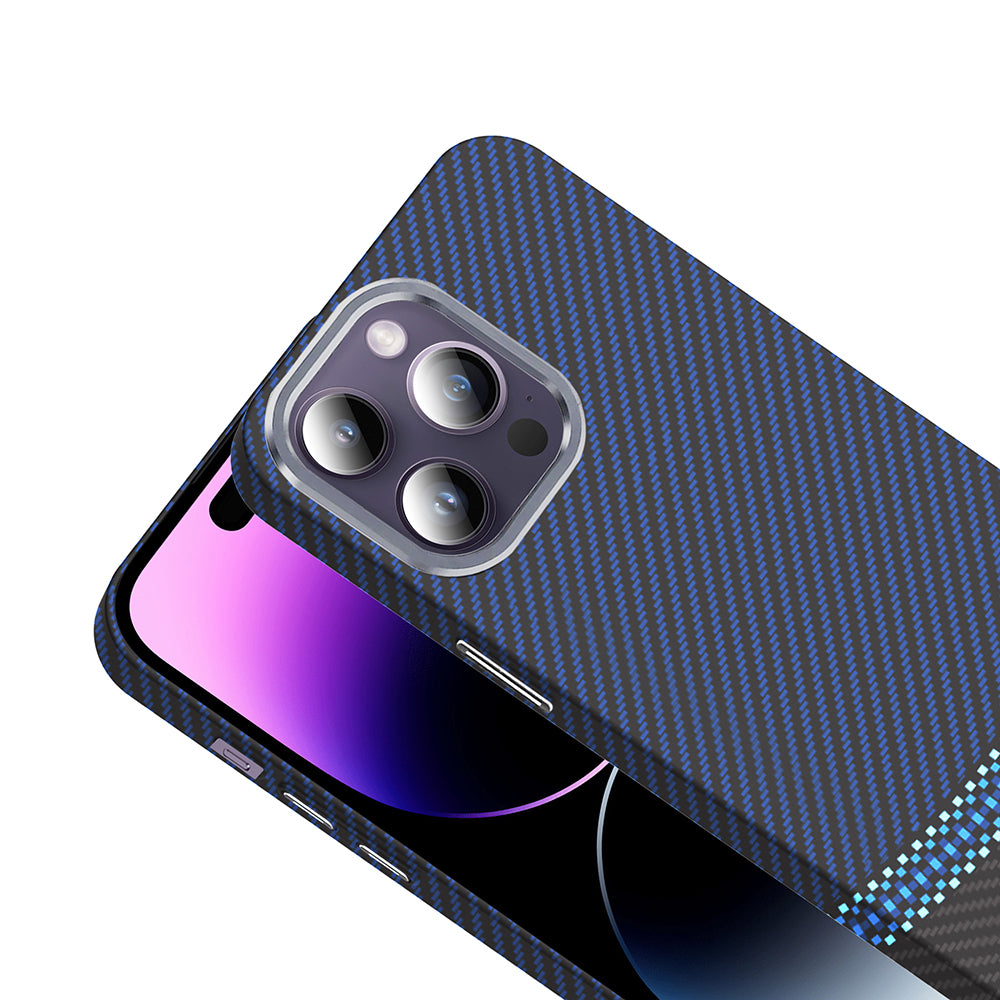 iPhone 14 Pro Max Kılıf M-safe Şarj Özellikli Karbon Fiber Görünümlü Zore Gros Kılıf