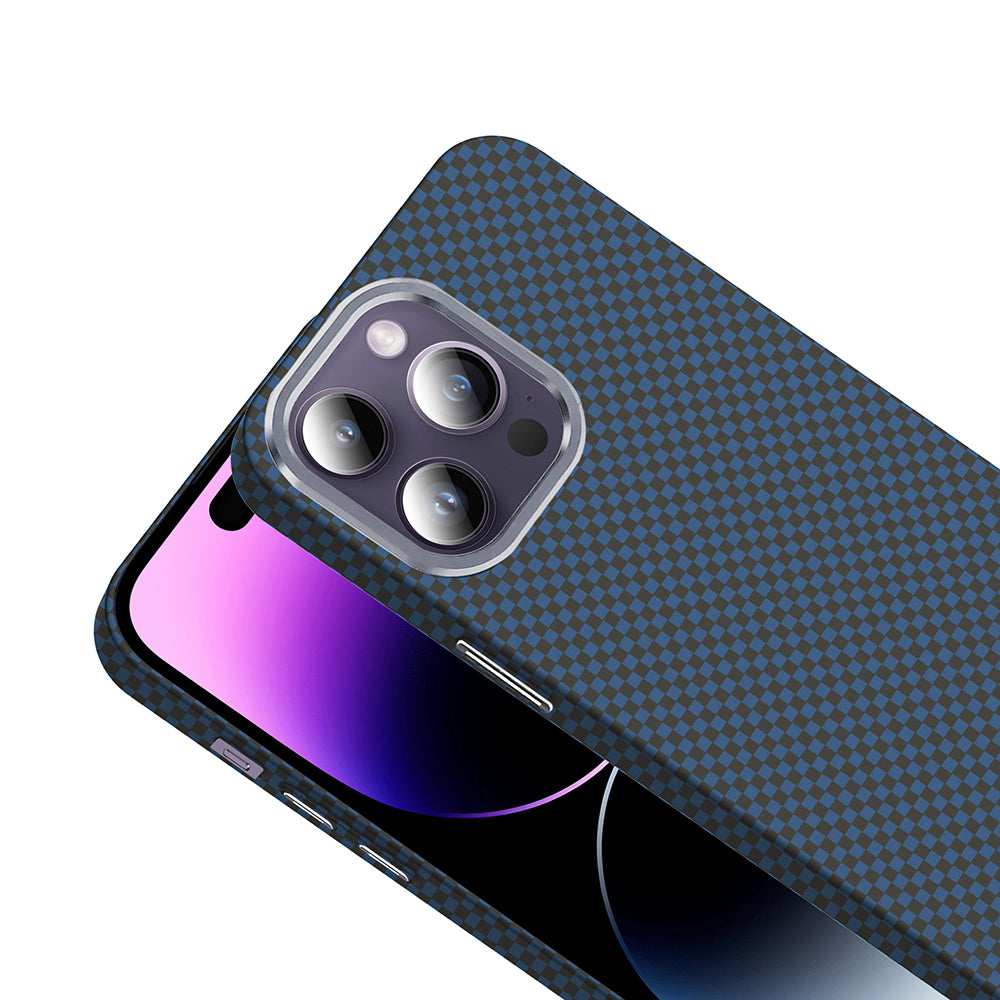 iPhone 14 Pro Max Kılıf M-safe Şarj Özellikli Karbon Fiber Görünümlü Zore Gros Kılıf