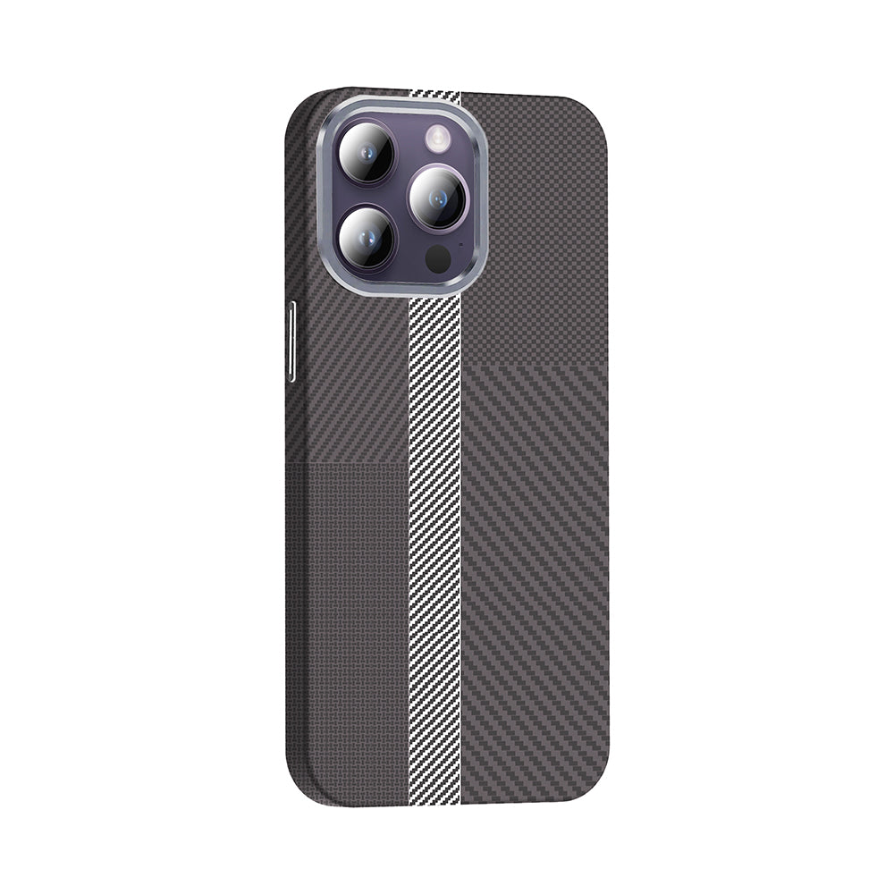 iPhone 14 Pro Max Kılıf M-safe Şarj Özellikli Karbon Fiber Görünümlü Zore Gros Kılıf
