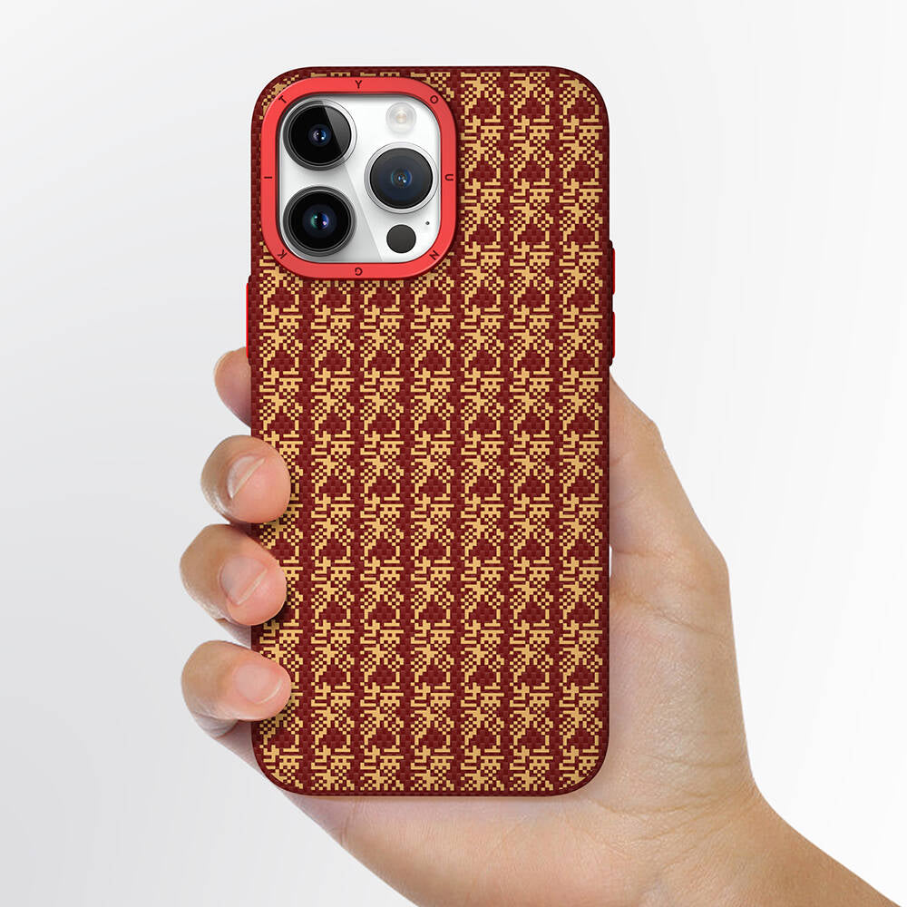 iPhone 14 Pro Max Kılıf M-safe Şarj Özellikli Kevlar 1500D Youngkit Auspicious Loong Serisi Kılıf