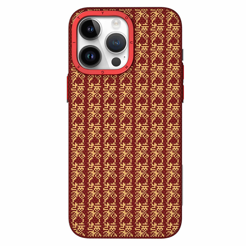 iPhone 14 Pro Max Kılıf M-safe Şarj Özellikli Kevlar 1500D Youngkit Auspicious Loong Serisi Kılıf