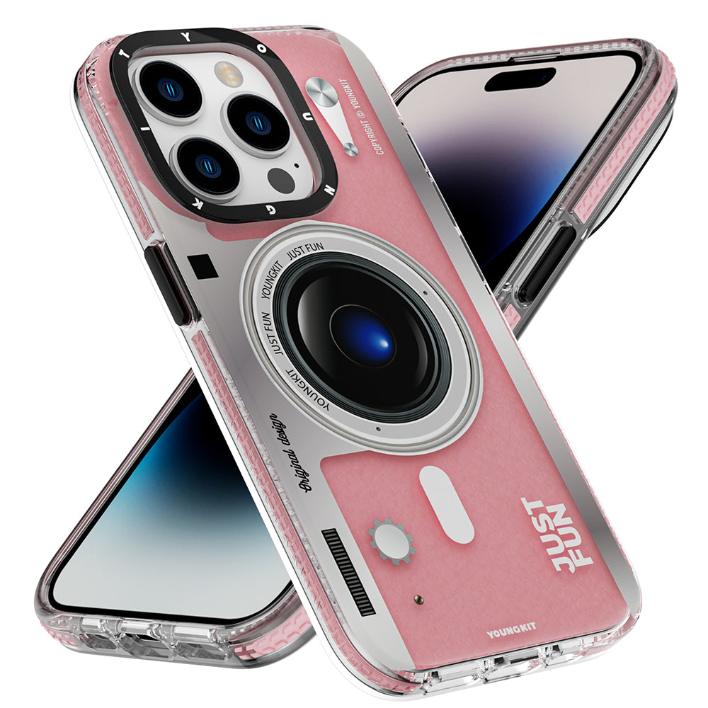 iPhone 14 Pro Max Kılıf M-safe Şarj Özellikli Lens Figürlü YoungKit Art Film Serisi Kılıf