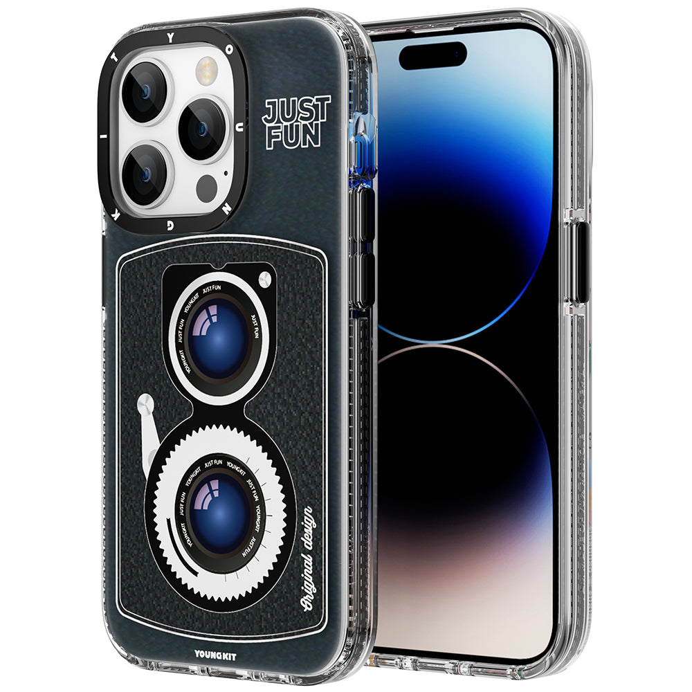 iPhone 14 Pro Max Kılıf M-safe Şarj Özellikli Lens Figürlü YoungKit Art Film Serisi Kılıf