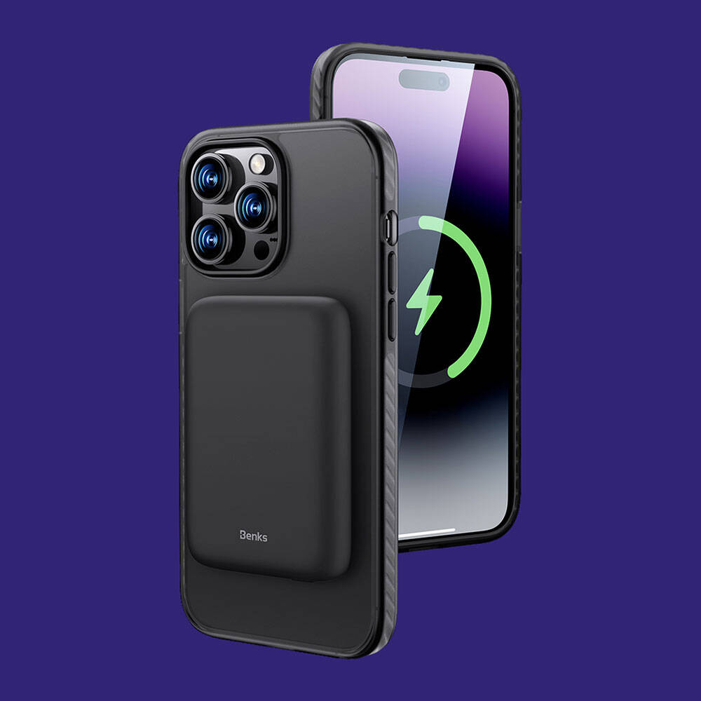 iPhone 14 Pro Max Kılıf M-safe Şarj Özellikli Mat Arka Yüzey Benks Drop Resistance Kılıf