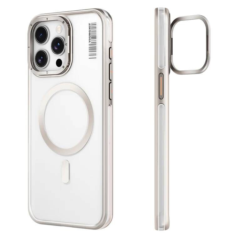 iPhone 14 Pro Max Kılıf M-safe Şarj Özellikli Sararma Önleyici Youngkit Crystal Grid Kılıf