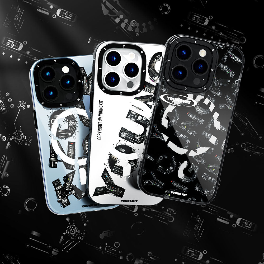 iPhone 14 Pro Max Kılıf M-safe Şarj Özellikli Yazı Temalı YoungKit Mechanic Serisi Kılıf