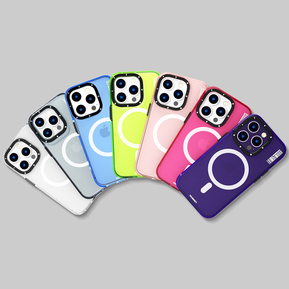 iPhone 14 Pro Max Kılıf M-safe Şarj Özellikli YoungKit Crystal Color Serisi Kılıf