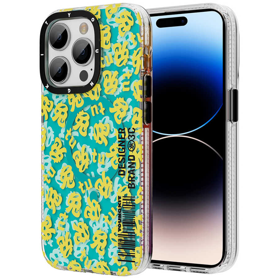 iPhone 14 Pro Max Kılıf M-safe Şarj Özellikli Youngkit Play Rabbit Serisi Kılıf