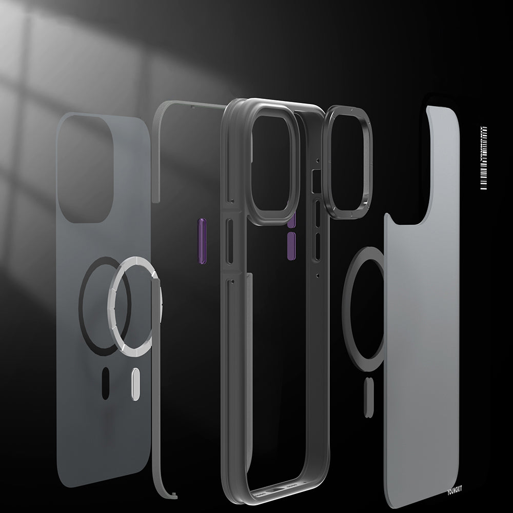 iPhone 14 Pro Max Kılıf M-safe Şarj Özellikli Youngkit Rock Sand Serisi Kılıf