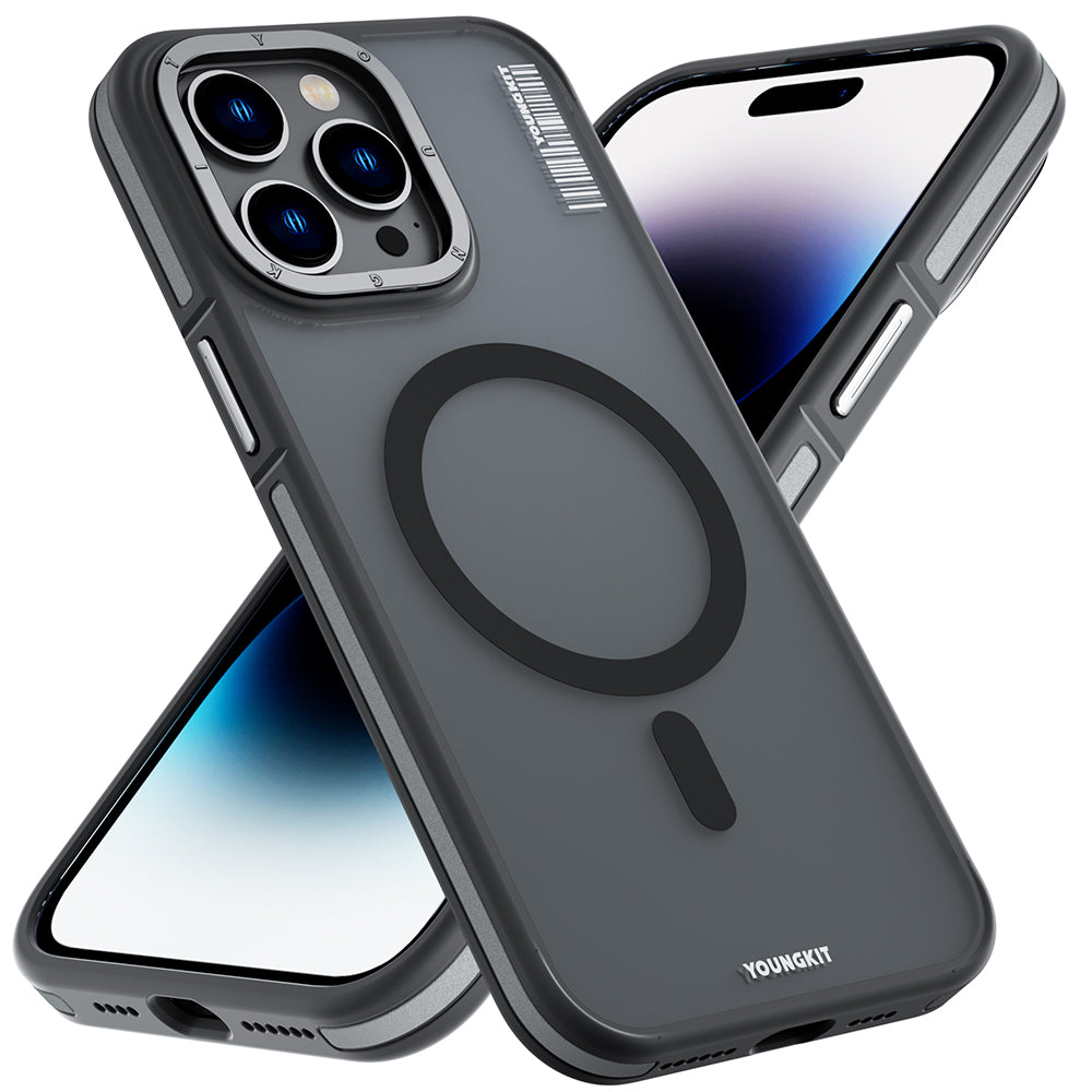 iPhone 14 Pro Max Kılıf M-safe Şarj Özellikli Youngkit Rock Sand Serisi Kılıf