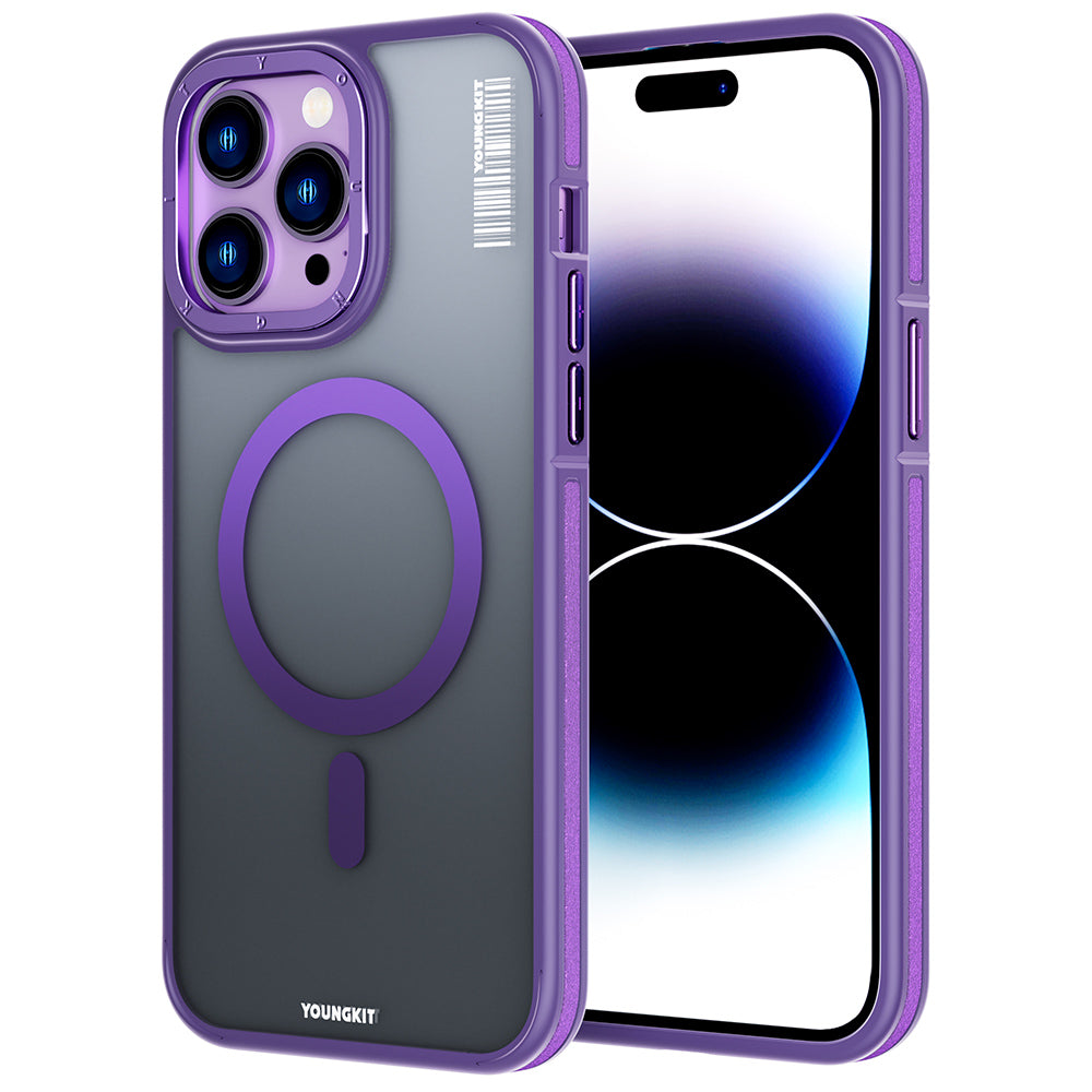 iPhone 14 Pro Max Kılıf M-safe Şarj Özellikli Youngkit Rock Sand Serisi Kılıf