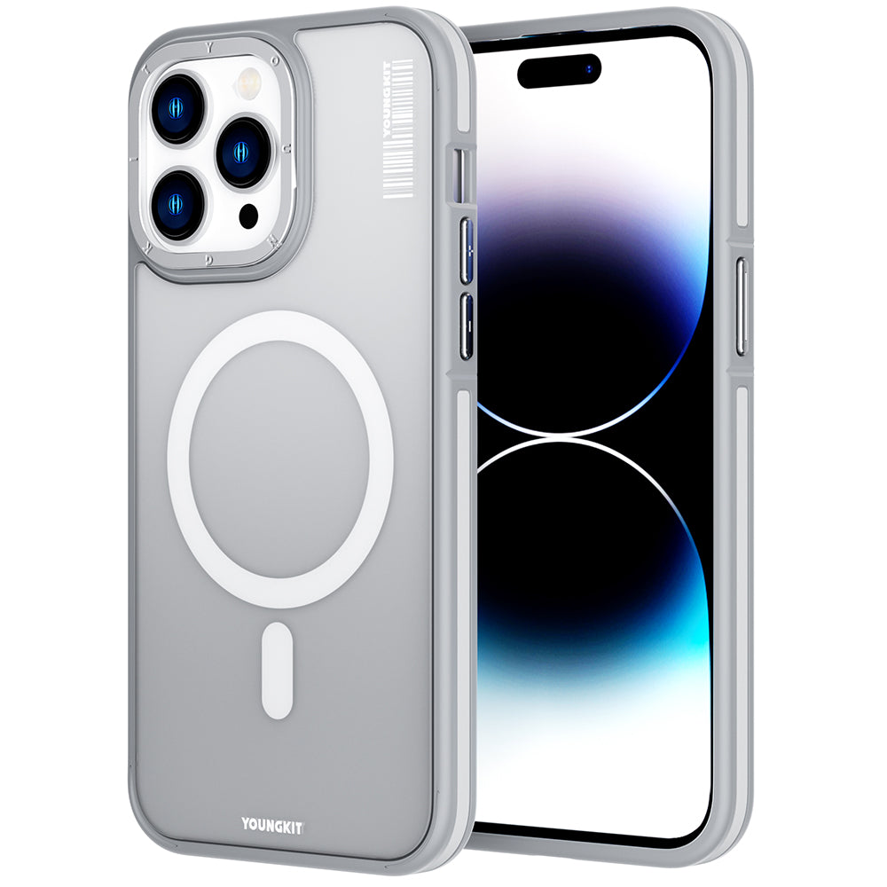 iPhone 14 Pro Max Kılıf M-safe Şarj Özellikli Youngkit Rock Sand Serisi Kılıf